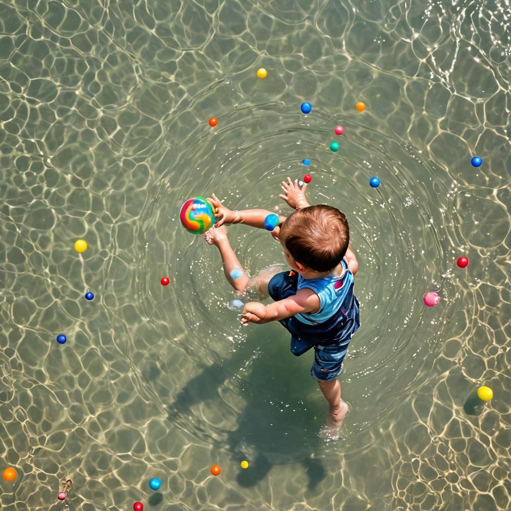 Child in a Rainbow Bubble Fantasy World
