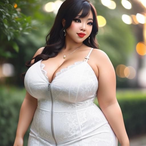 BBW in Lace Dress: Professional Studio Photograph