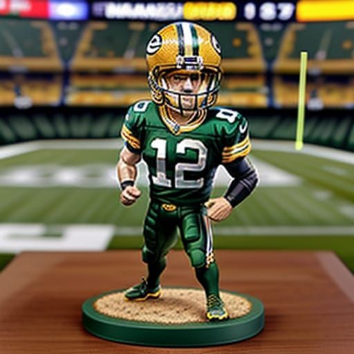 Aaron Rodgers Bobblehead in Green Bay Packers Uniform
