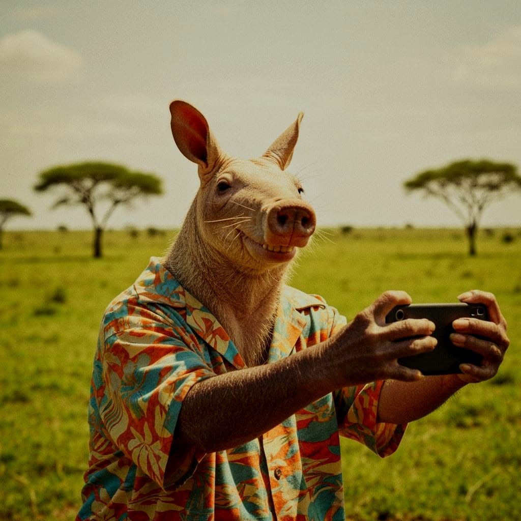 Funny Aardvark Selfie