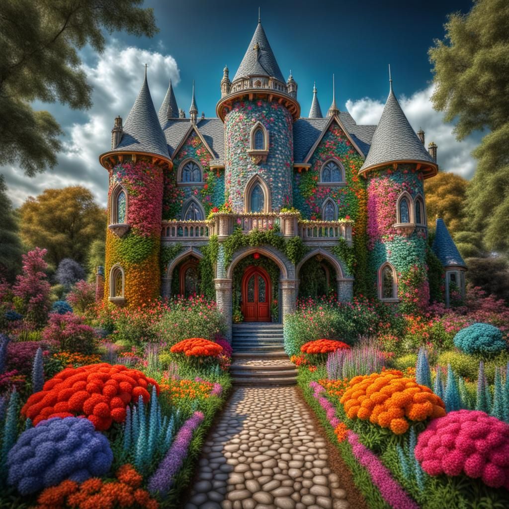 Royal Floral Castle Landscape