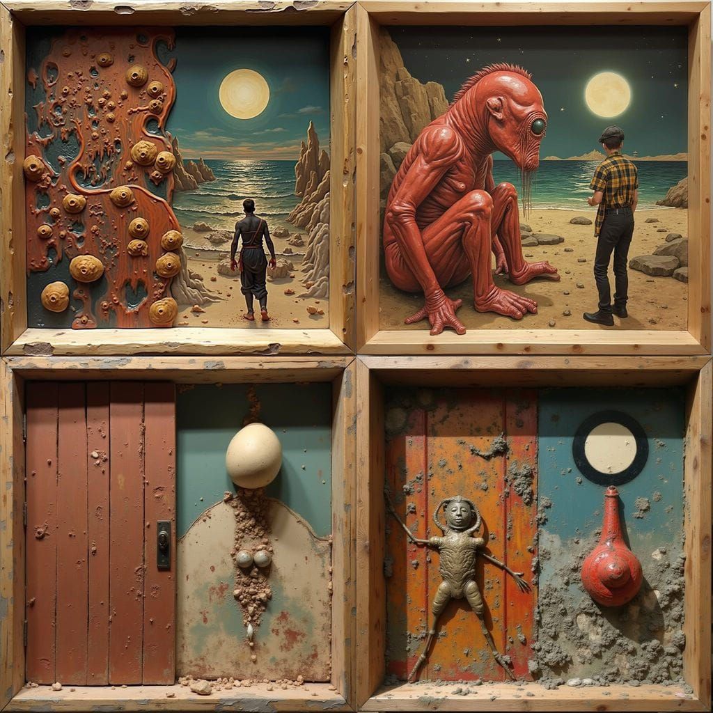 Fever Dream Artwork in Thick, Decaying Paint