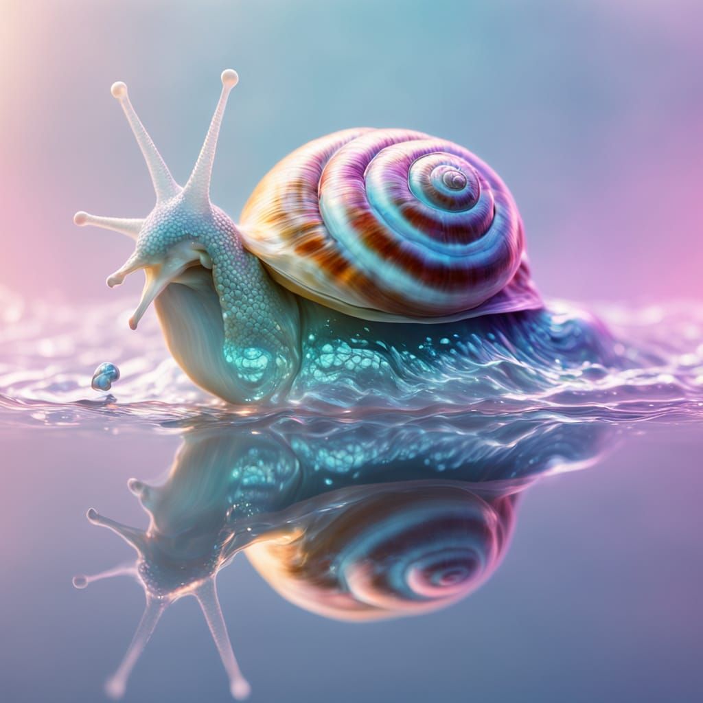 Surreal Water Snail in Macro Photography