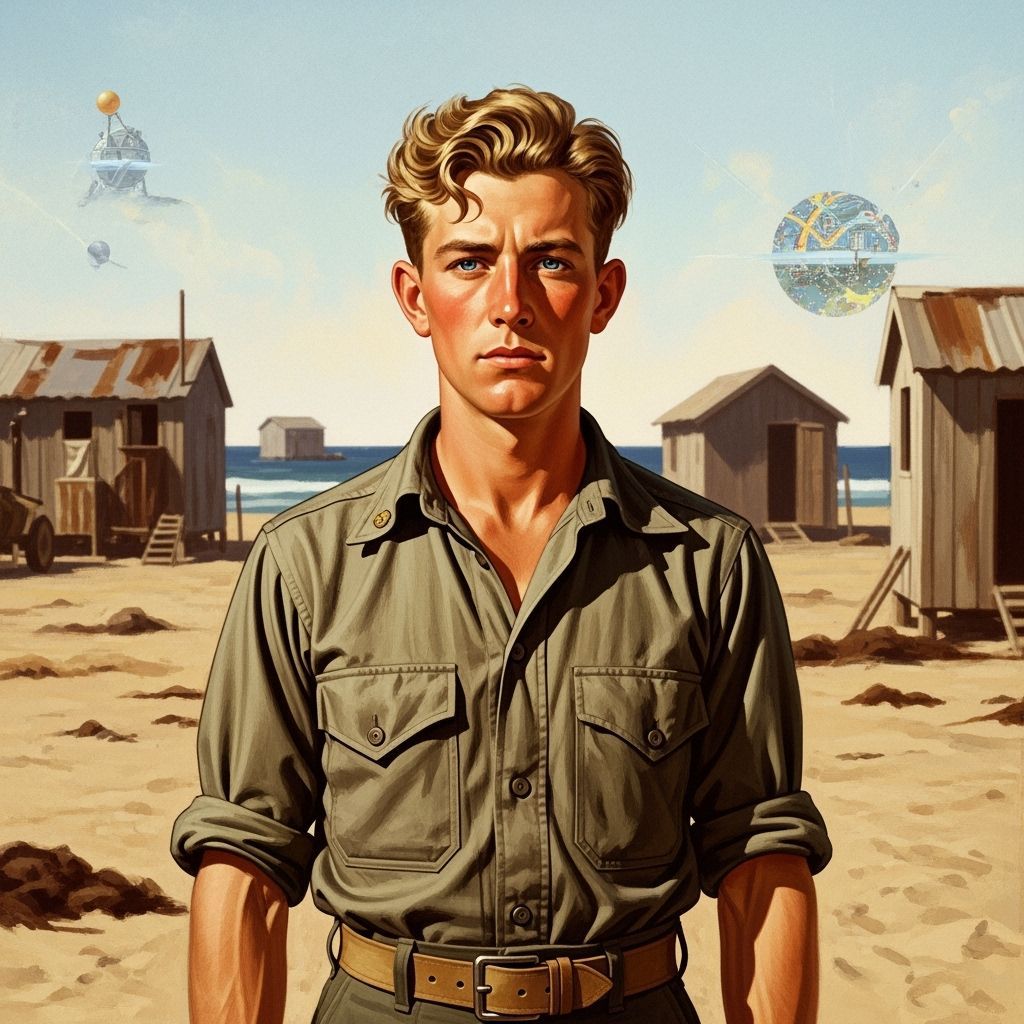 WWII Navy Seabee in Style of Peter Max