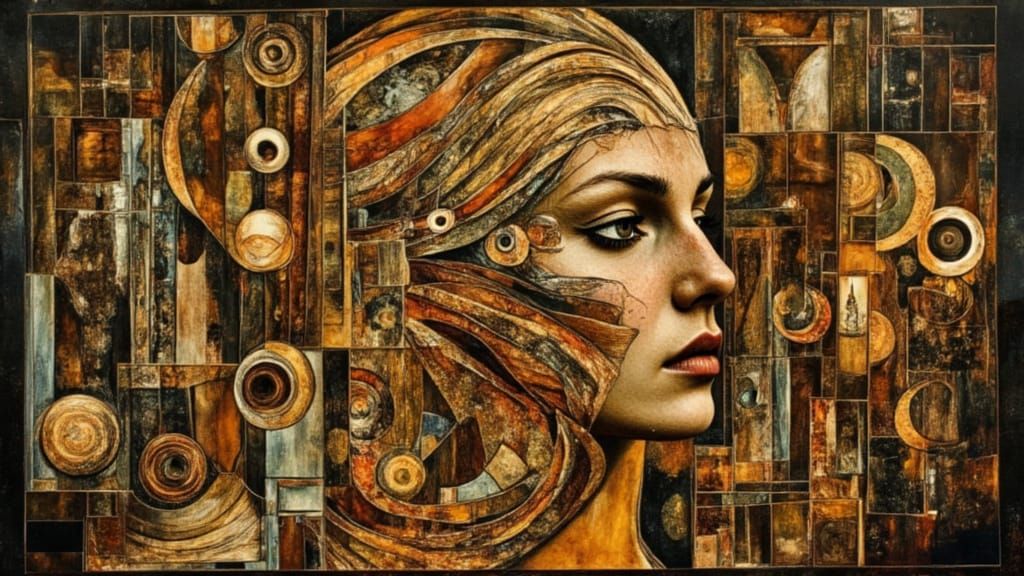 Surrealist Portrait of Dorothea Tanning in Max Ernst Style