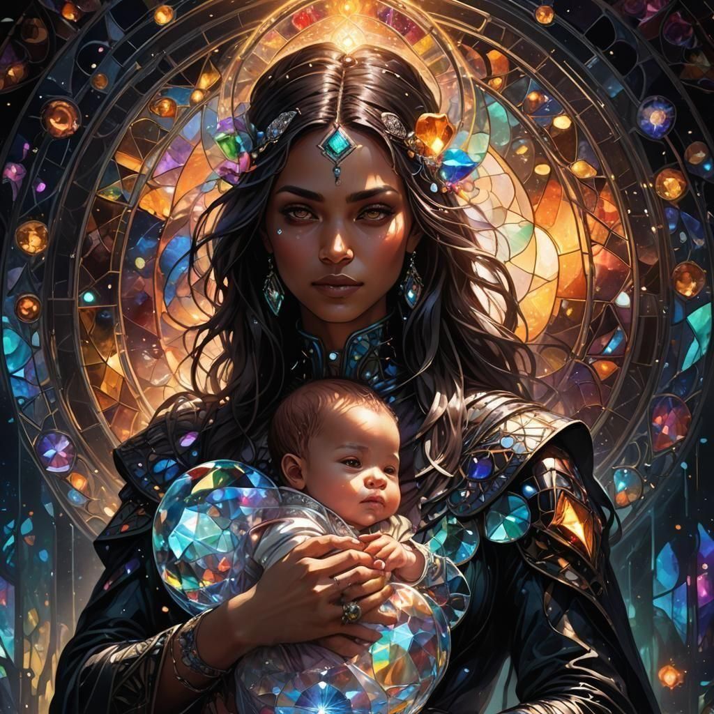 Momand, mother of Taim, holding him as an infant