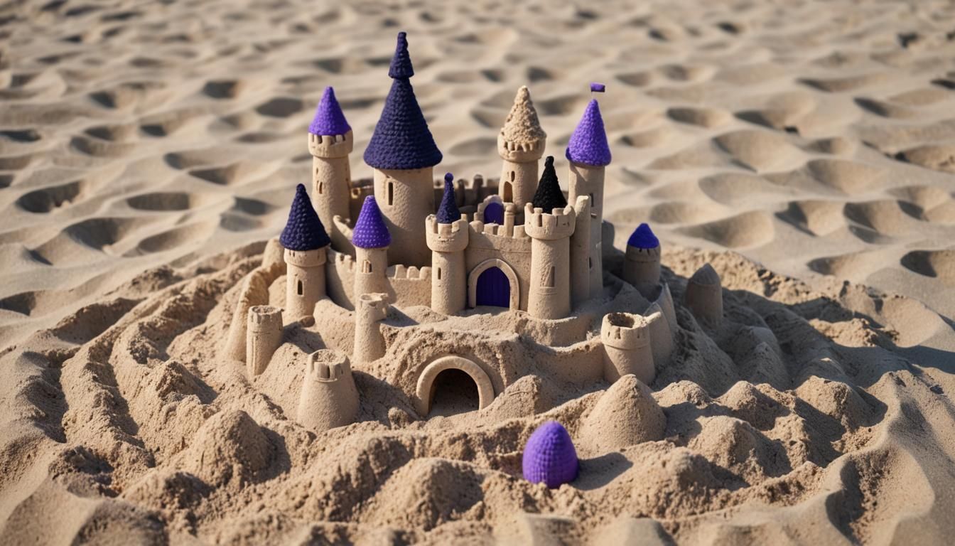 Beach Sandcastle Made of Woven Wood and Wool