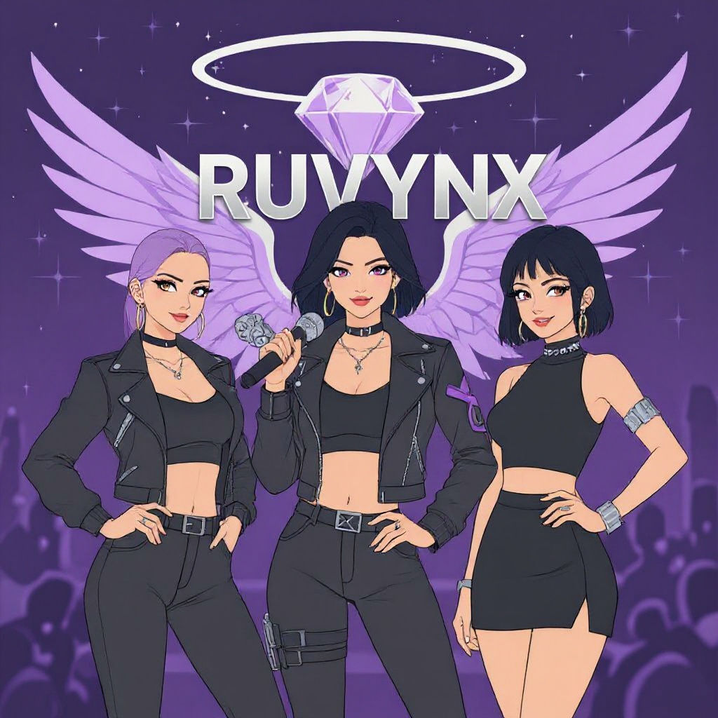 Anime K-Pop Poster of Three Female Idols