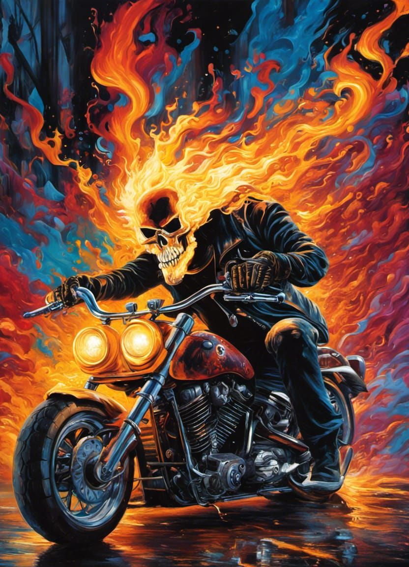 Ghost Rider Enjoys a Pint, Graffiti Art