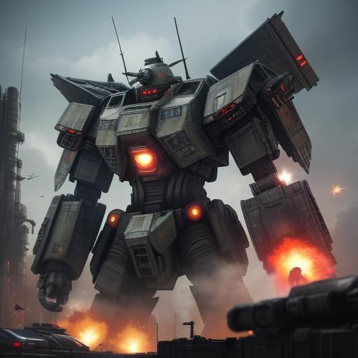 Futuristic Armored Mech Fusion: Sci-Fi Concept Art