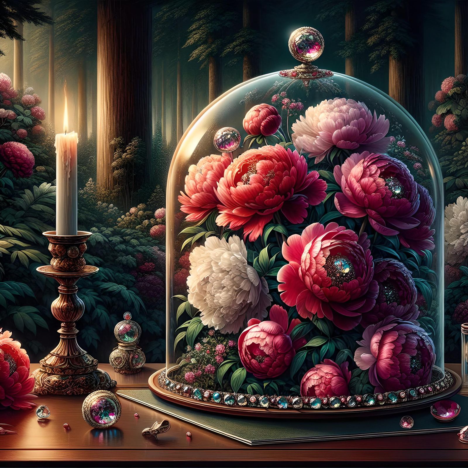 The Bejeweled Peony Cloche