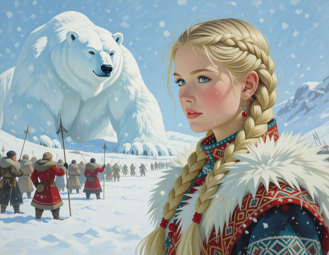 Scandinavian Fairy Tale: Girl in Snow Storm