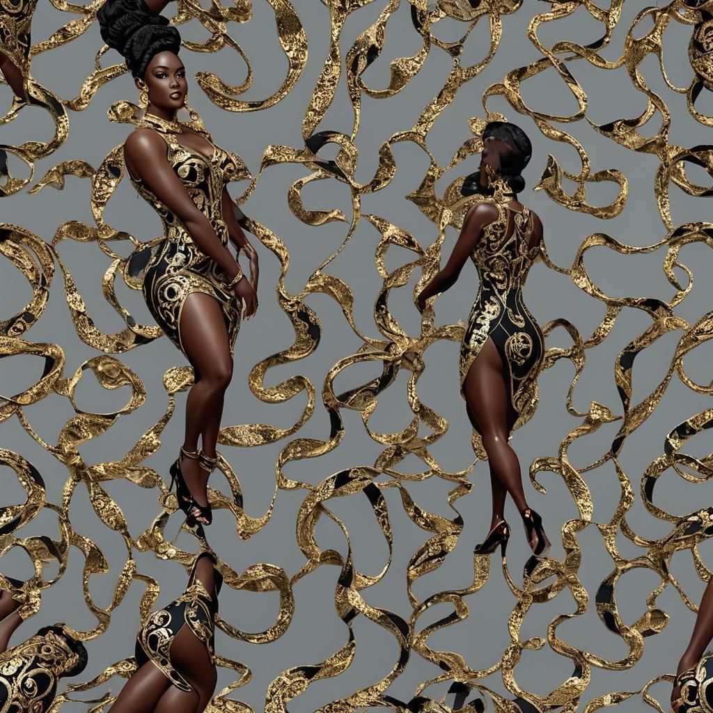 Sensual Odalisque in Silk, 3D Rendered in 8K