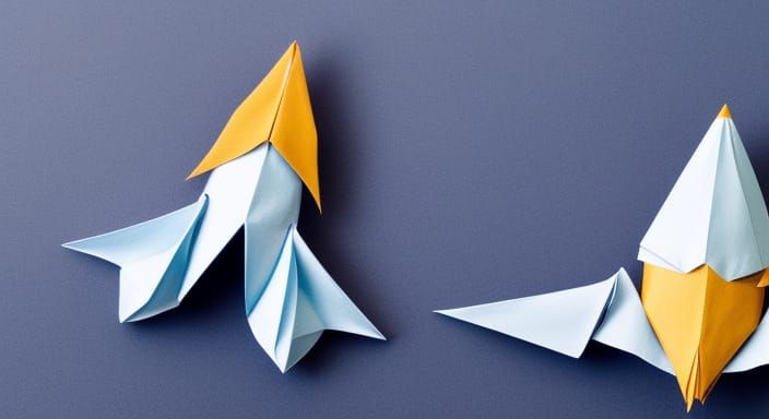 Origami Rocket Ship Papercraft in 8K Resolution