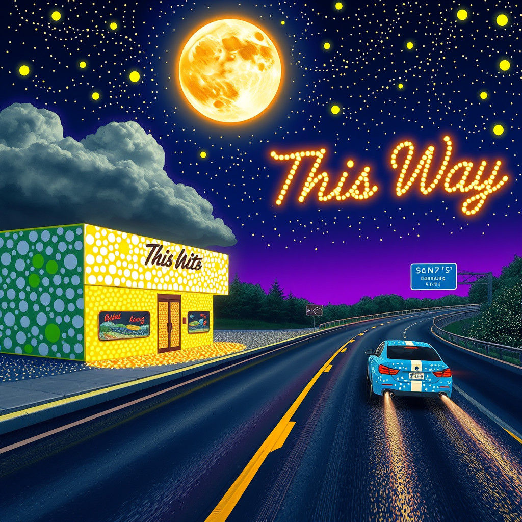 Psychedelic Polka Dot Dreamscape in Pointillist Style