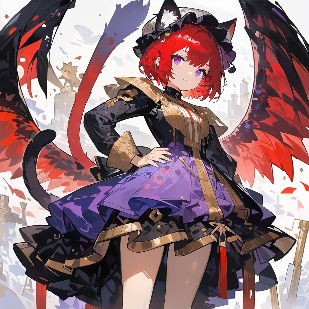 Boy with Cat Features in Watercolor Style