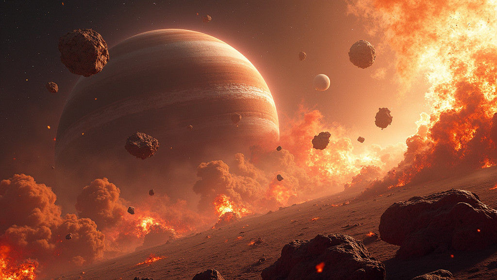 Planetary Clash in Epic Sci-Fi Aerial Battle