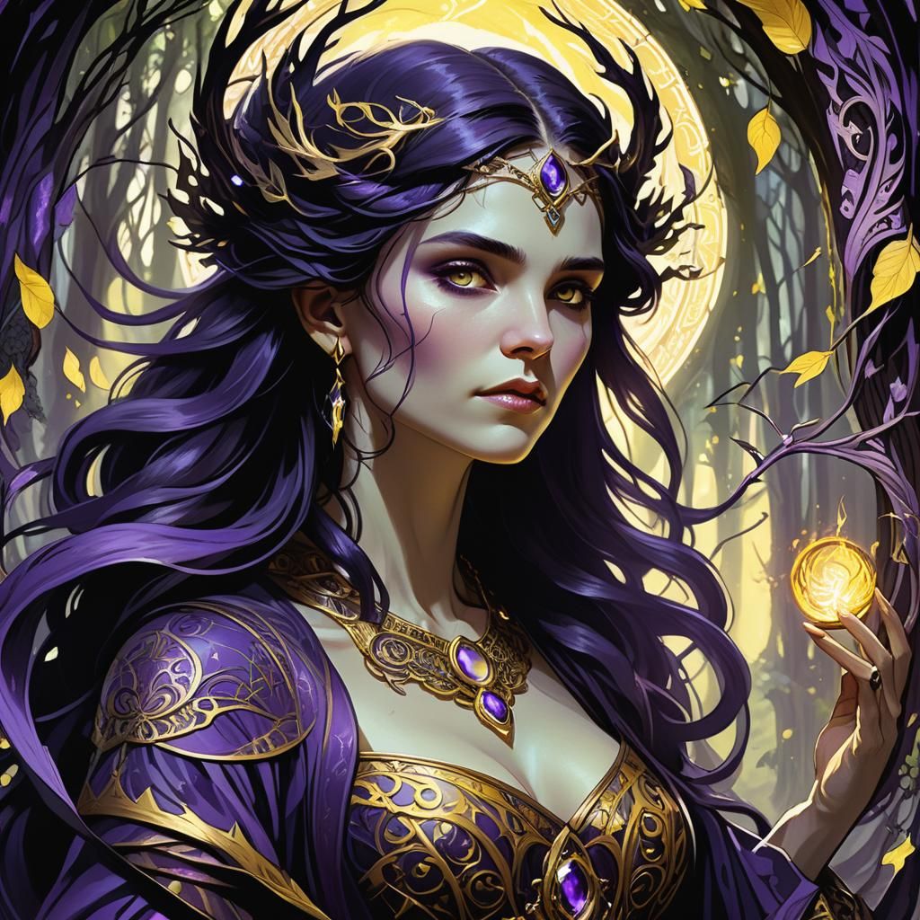 Morgana the Sorceress in Art Nouveau Style