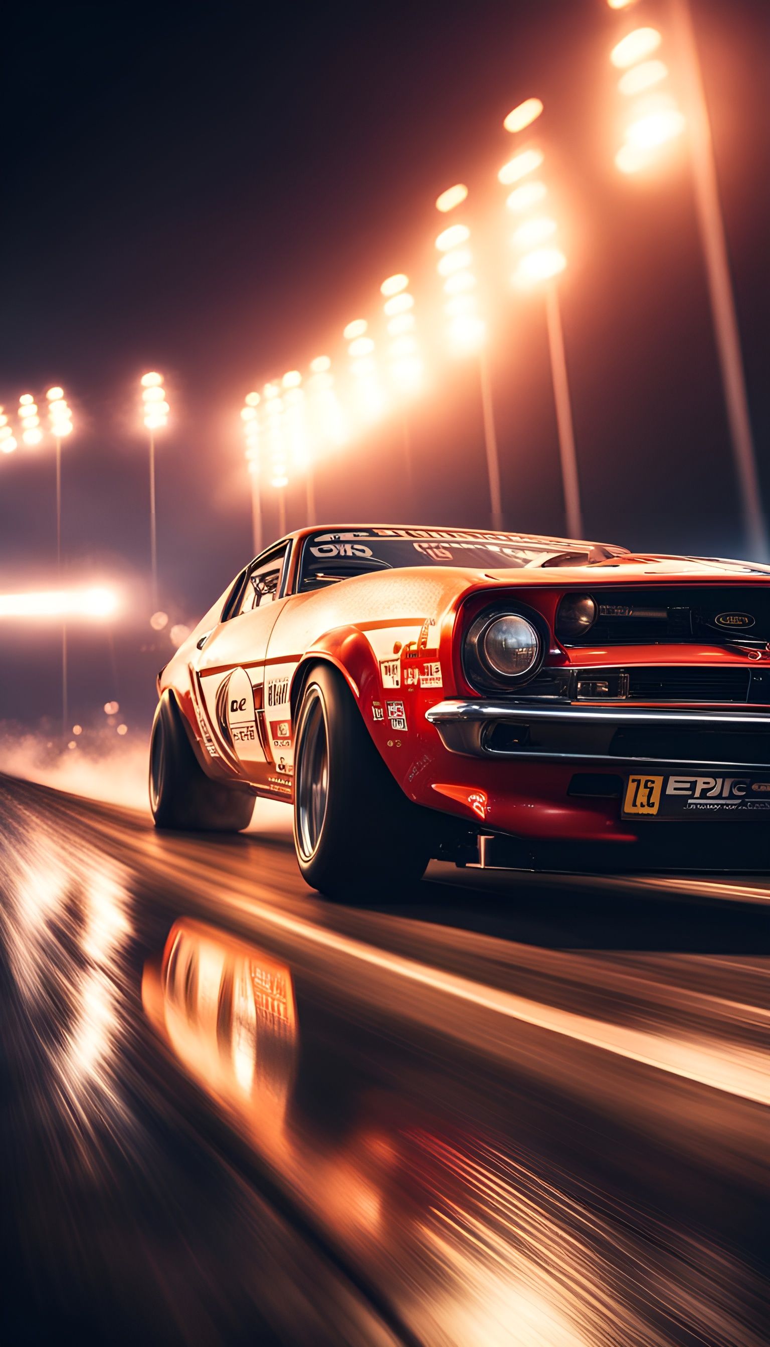 Epic Drag Racing Poster with Dynamic Lighting