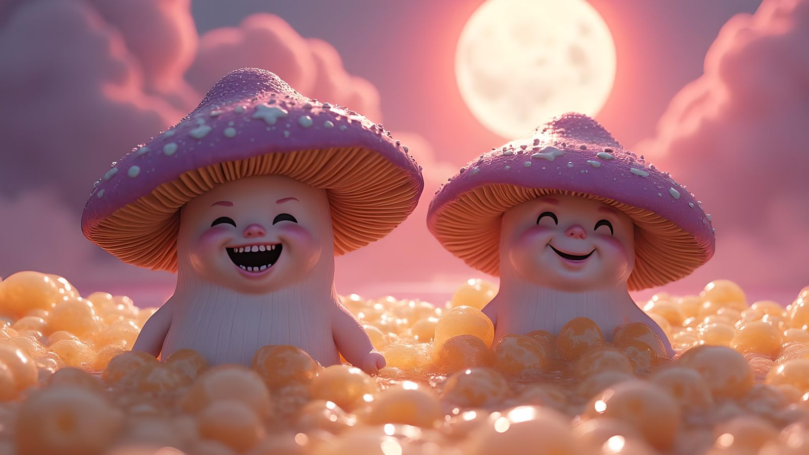 Mushroom Men Having a Splendid Time