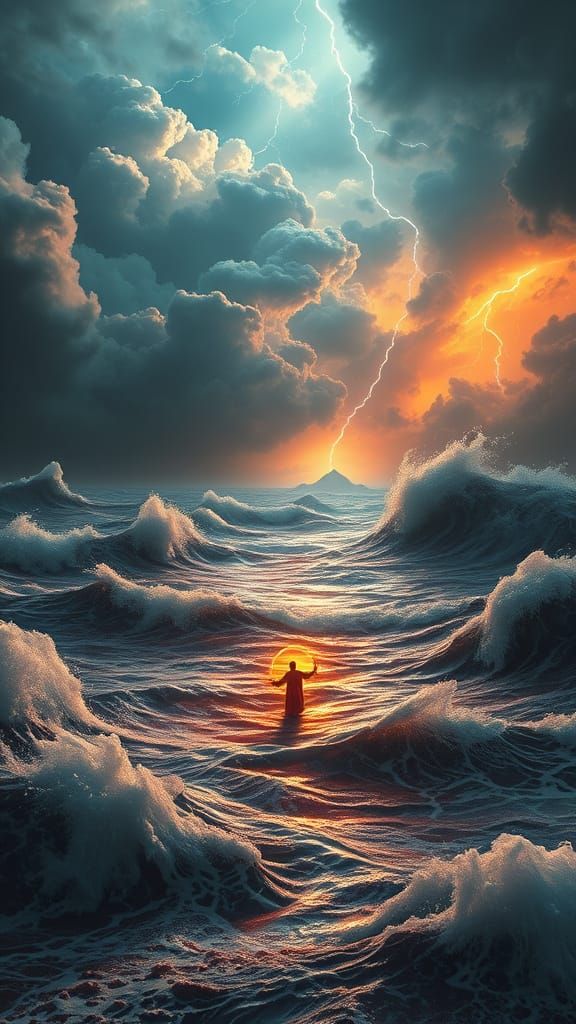 God parted the waters of the Red Sea, allowing the Israelites to cross on dry ground.