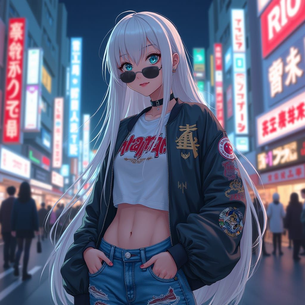 Anime-Inspired Woman in Harajuku, Tokyo