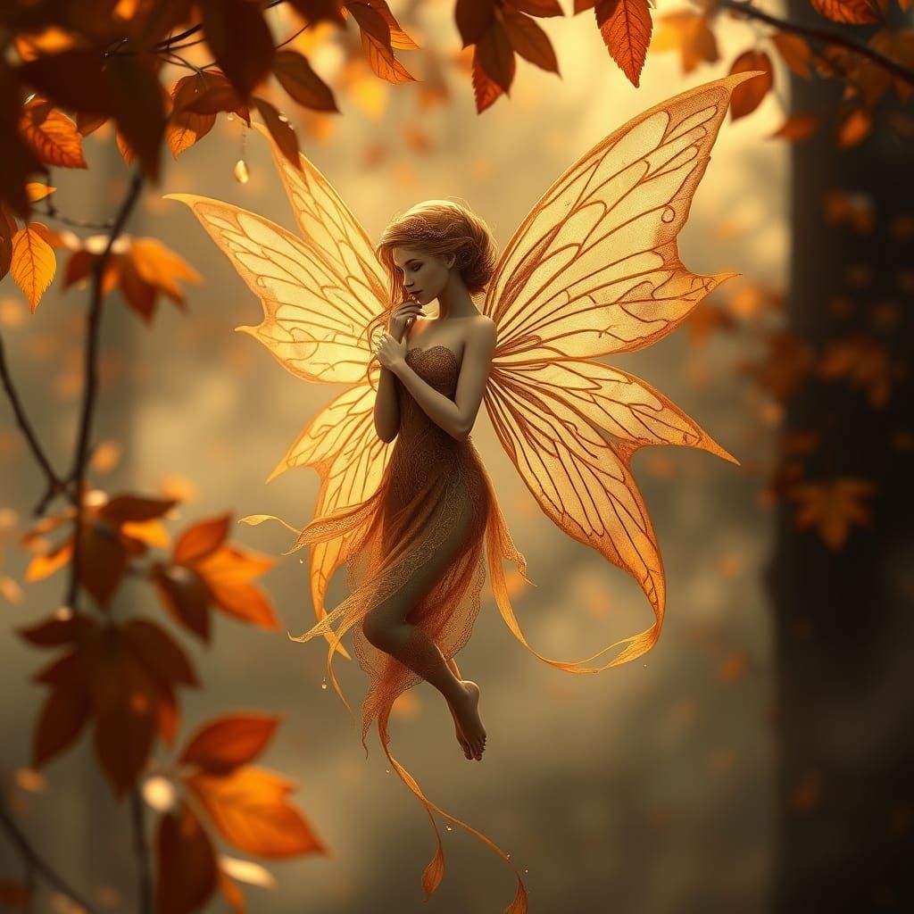 Autumn Faerie in Muted Earth Tones