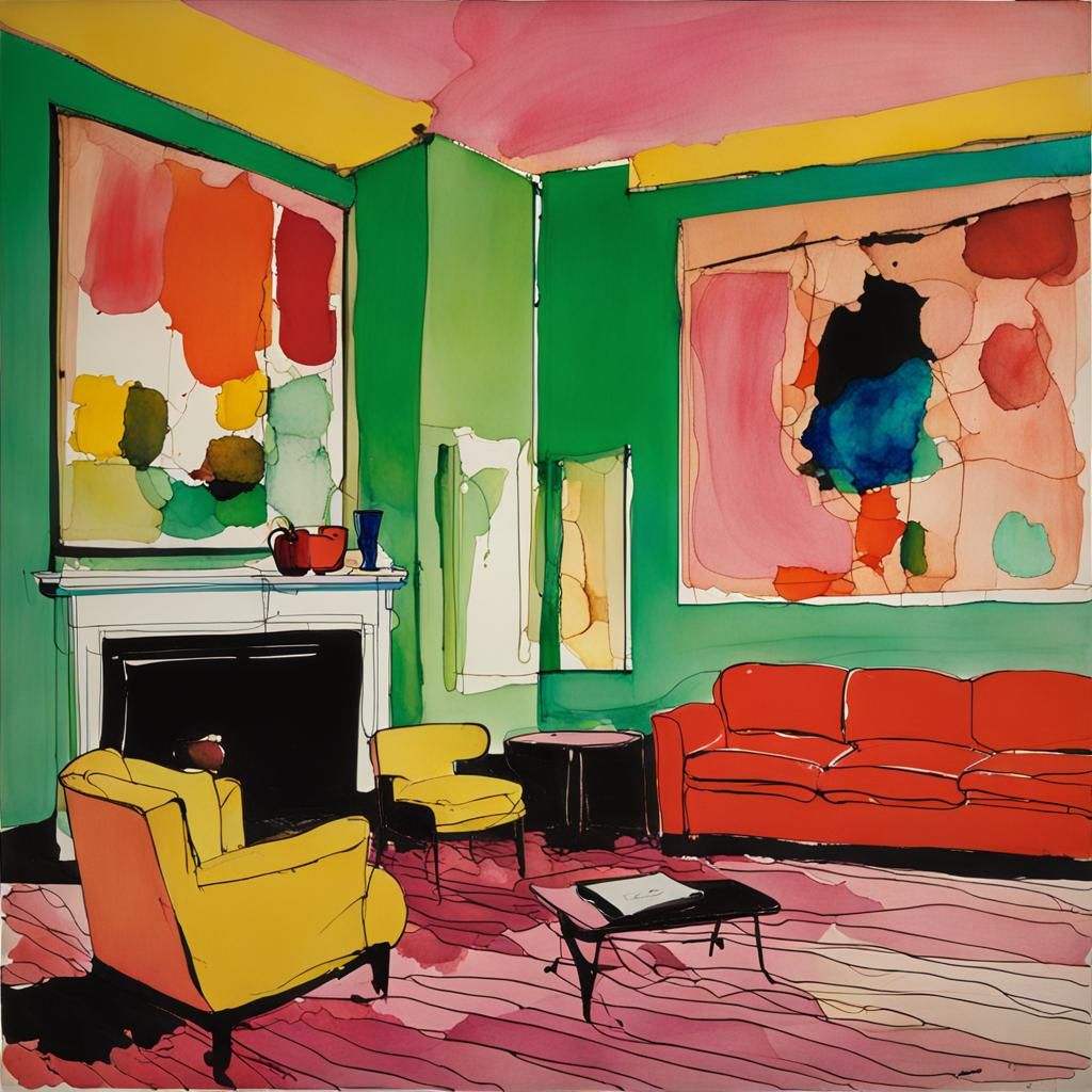 Abstract Alcohol Ink Art in Motherwell Style