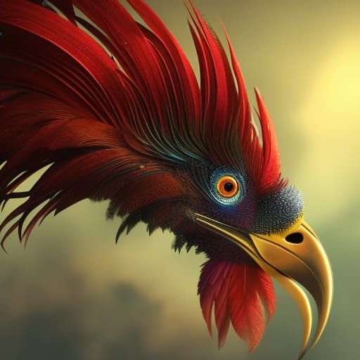 Exotic Rooster with Shimmering Plumage