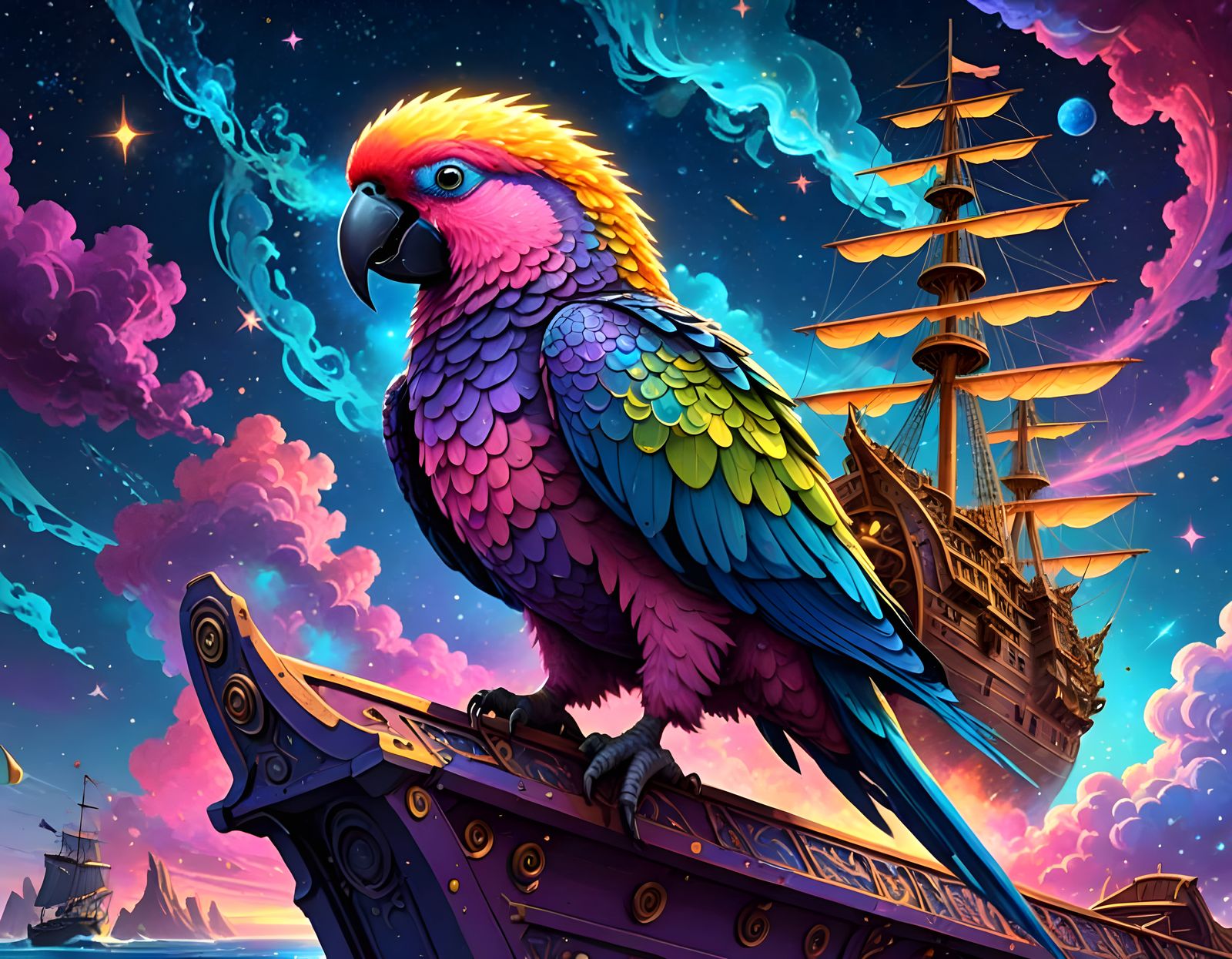 Colorful pirate parrot