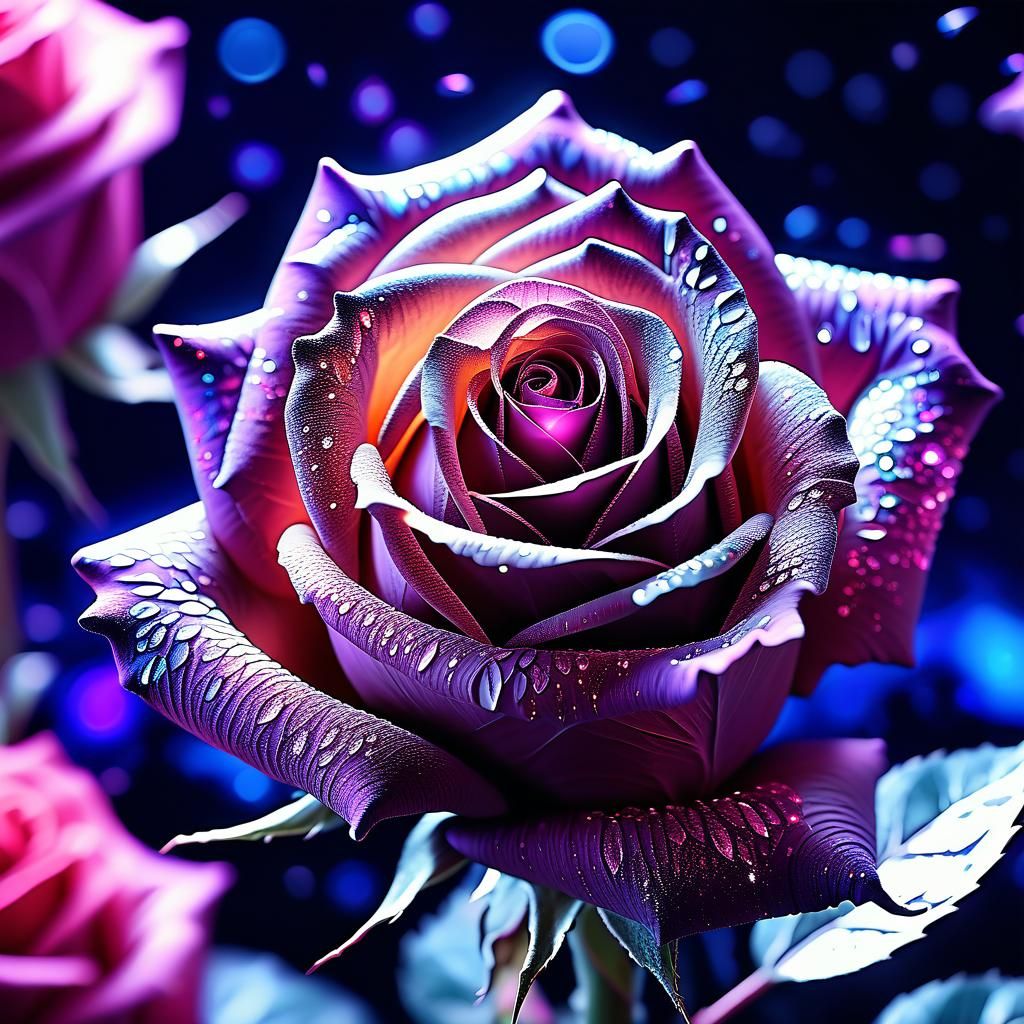 Crystal Rose Galaxy in Hyperdetailed Cinematic Style