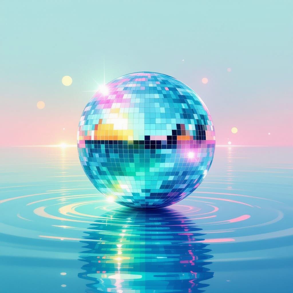 Ethereal Disco Ball in Pastel Minimalism