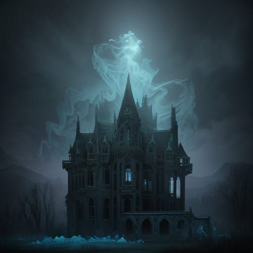 Ethereal Ghost in Abandoned Manor Concept Art