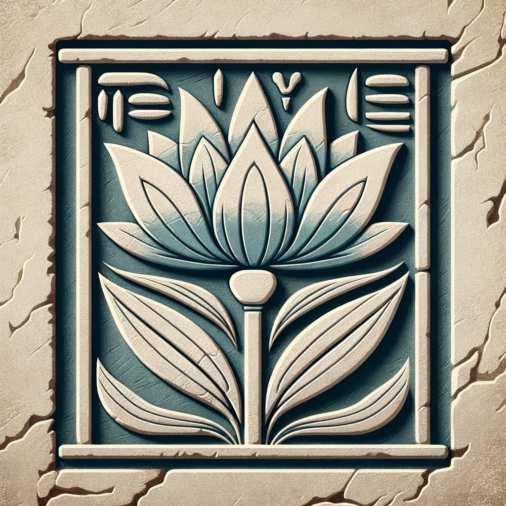 A lotus flower depicted in the style of an Ancient Egyptian ...