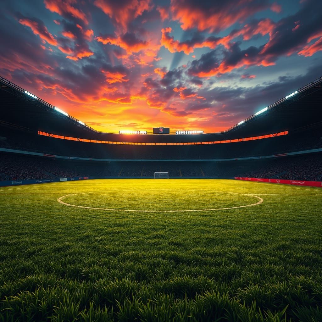 Sunset Soccer Field in Photorealistic Style