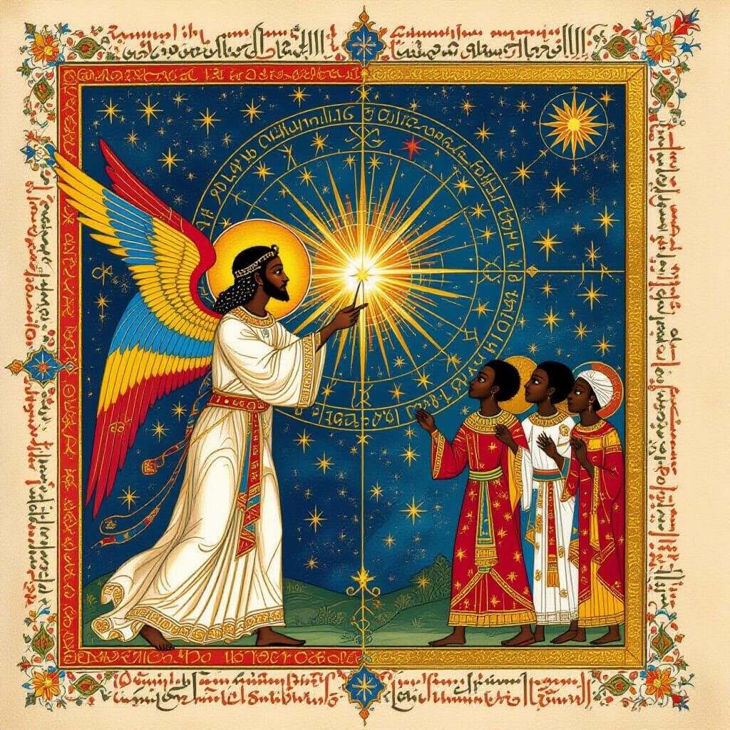 Angel Reveals Heavenly Chronology to Moses in Ethiopian Manu...