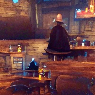 Balding Gothic Cowboy Wizard at the Bar