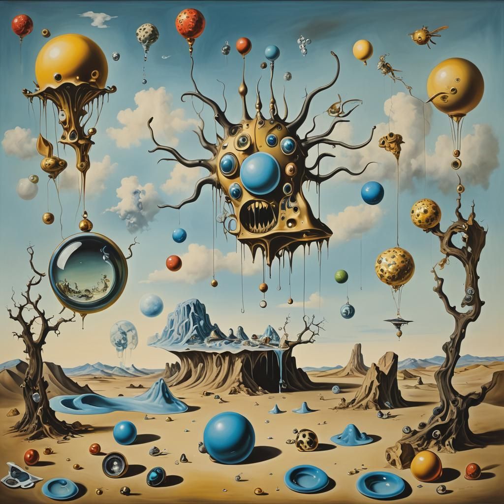 Surreal Objects Transformed in Dreamlike Dali Painting