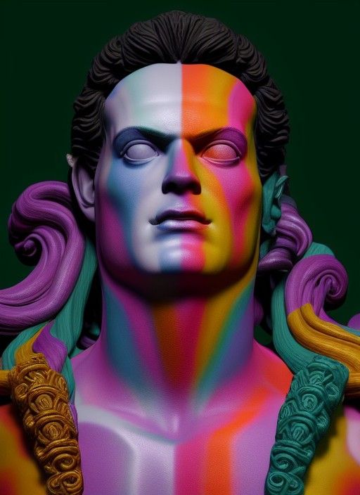 Ornate Marble Statue of Caligula in Bismuth