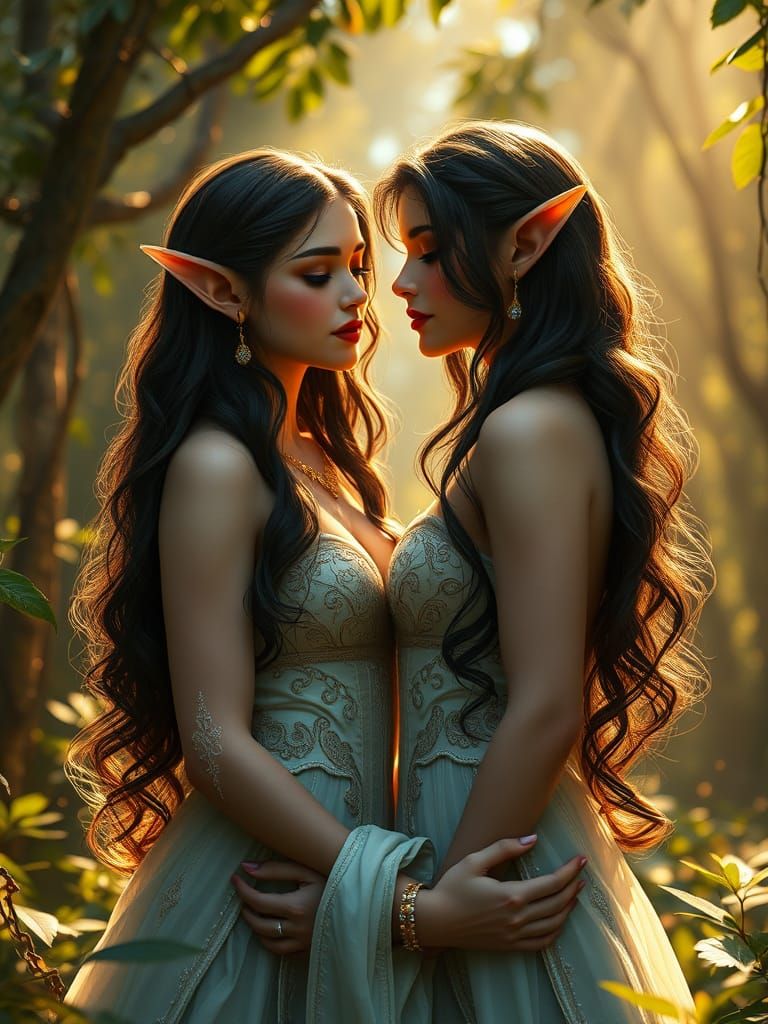 Ethereal Elf Princesses in Whimsical Forest