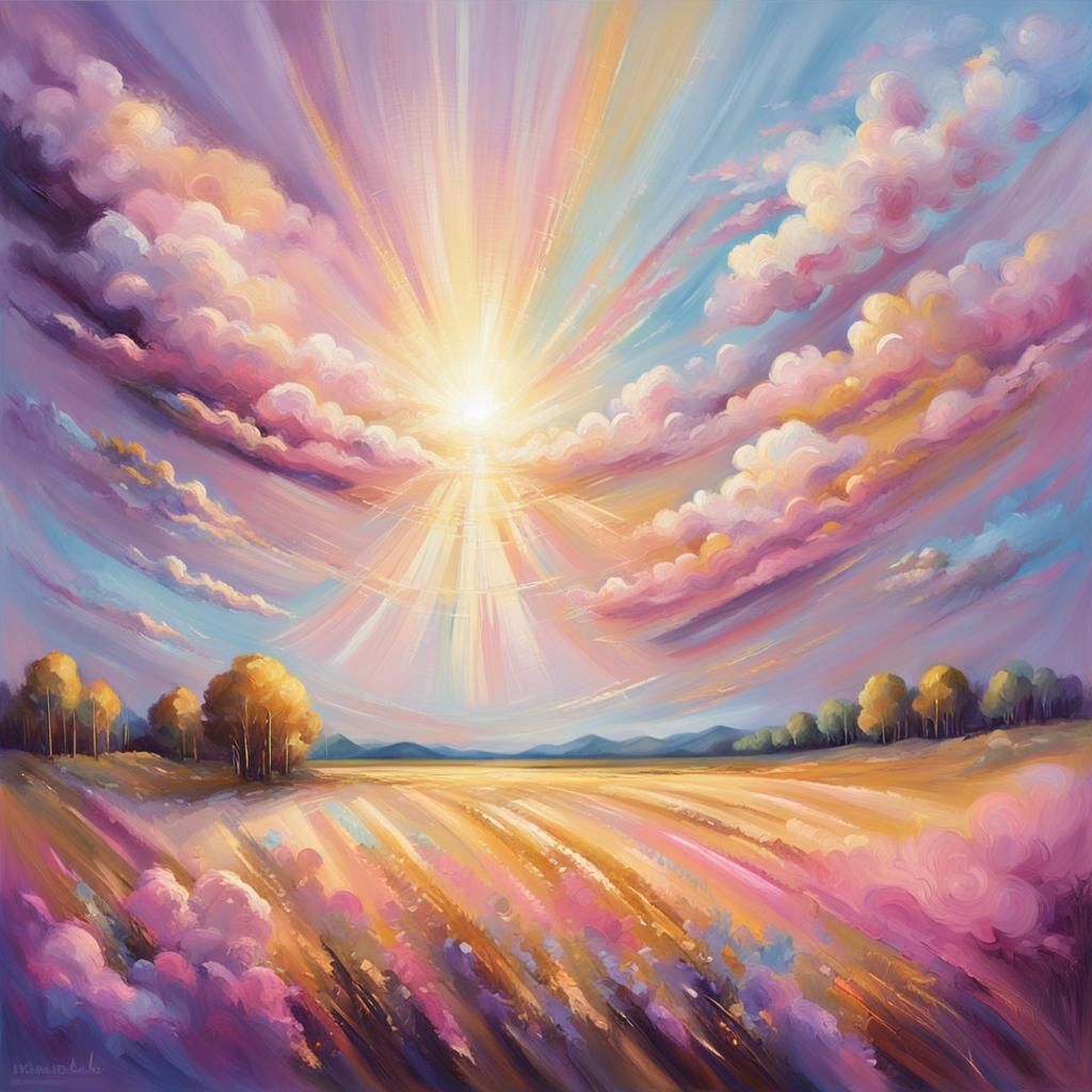 Dreamy Expressionist Sky with Vibrant Light