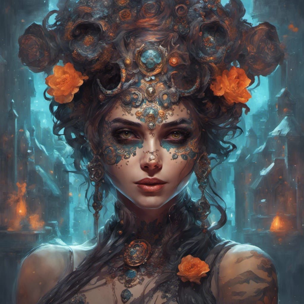 Bioluminescent Día de los Muertos Sugar Skull Girl