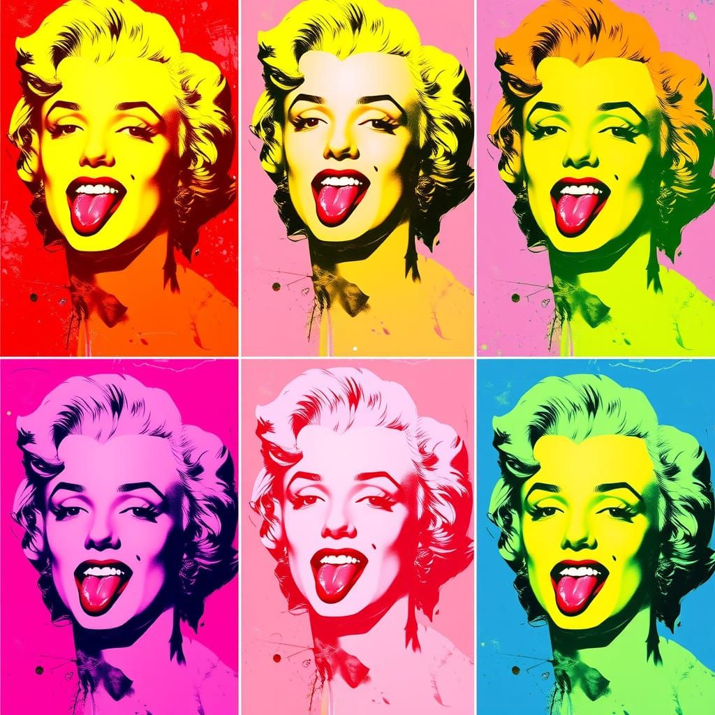 Pop Art Portraits of Marilyn Monroe in Bold, Bright Colors