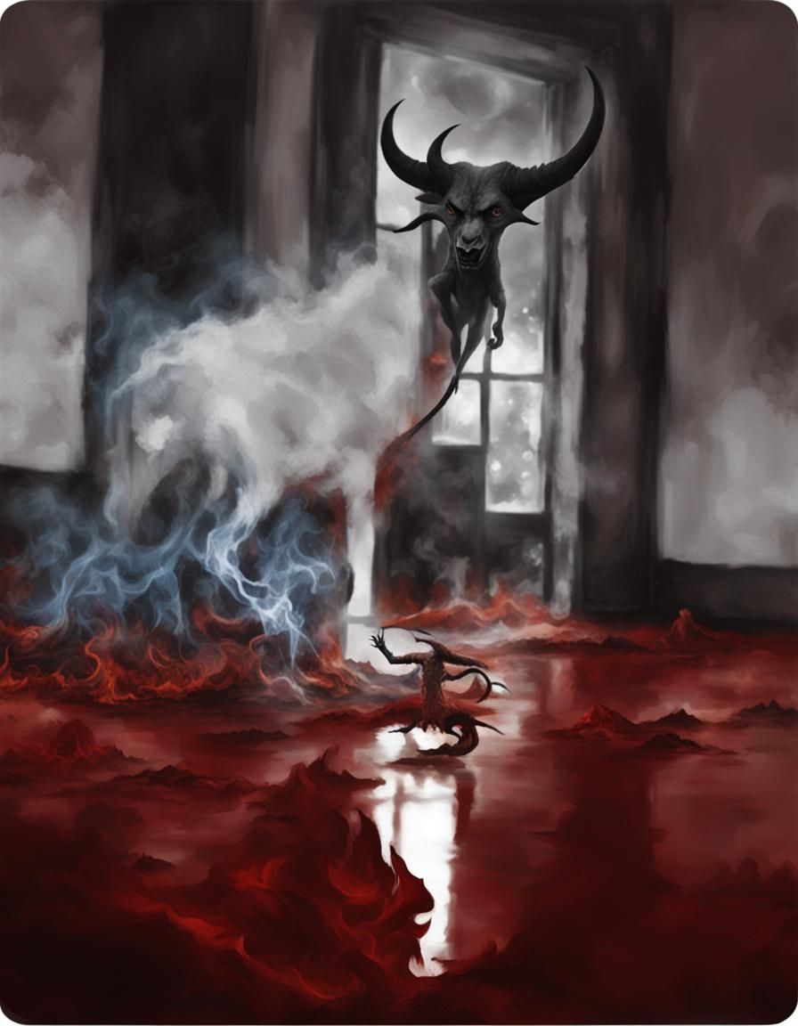 Demonic Devil of the Dark Age: Black and White Art