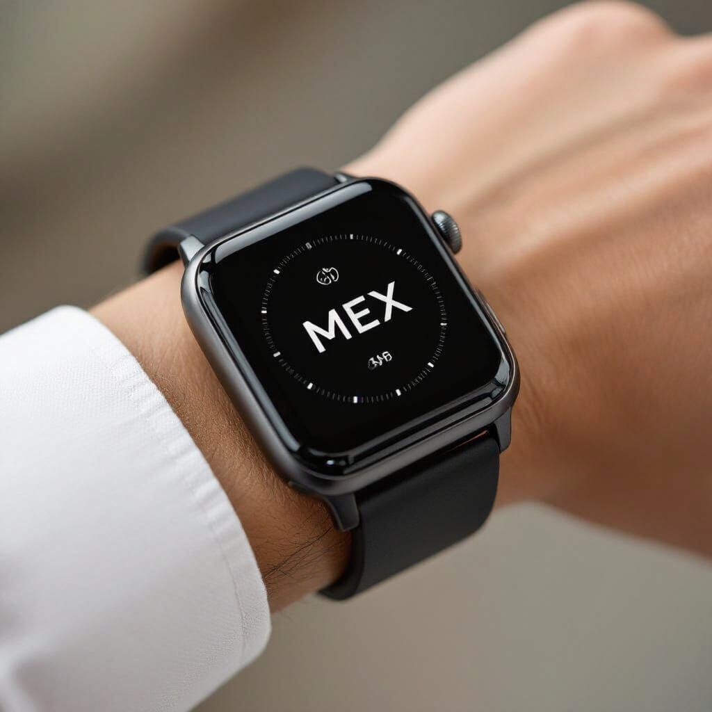 Sleek Modern Smartwatch With Minimalist MEX Display