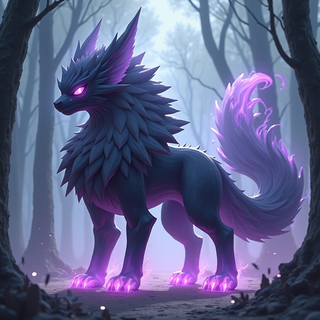 Majestic Psychic Pokémon in Enchanted Forest