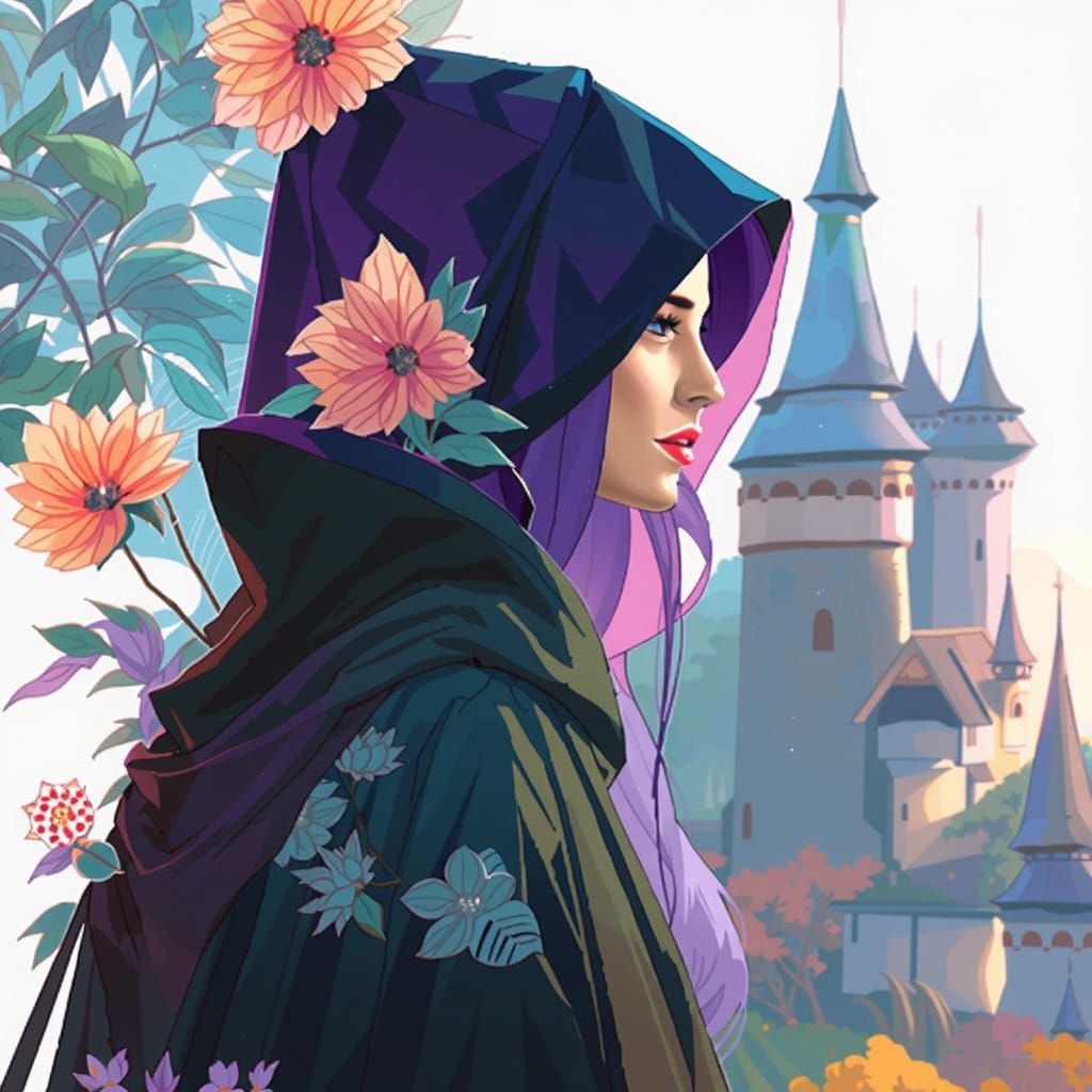 Enchanted Woman in Purple Hues