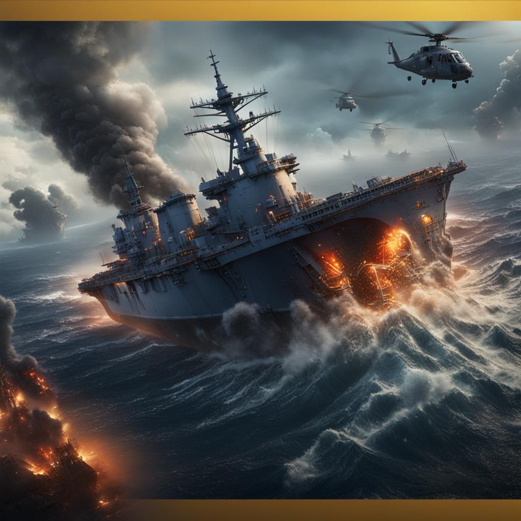 U.S. Navy: Detailed Matte Painting of Destruction