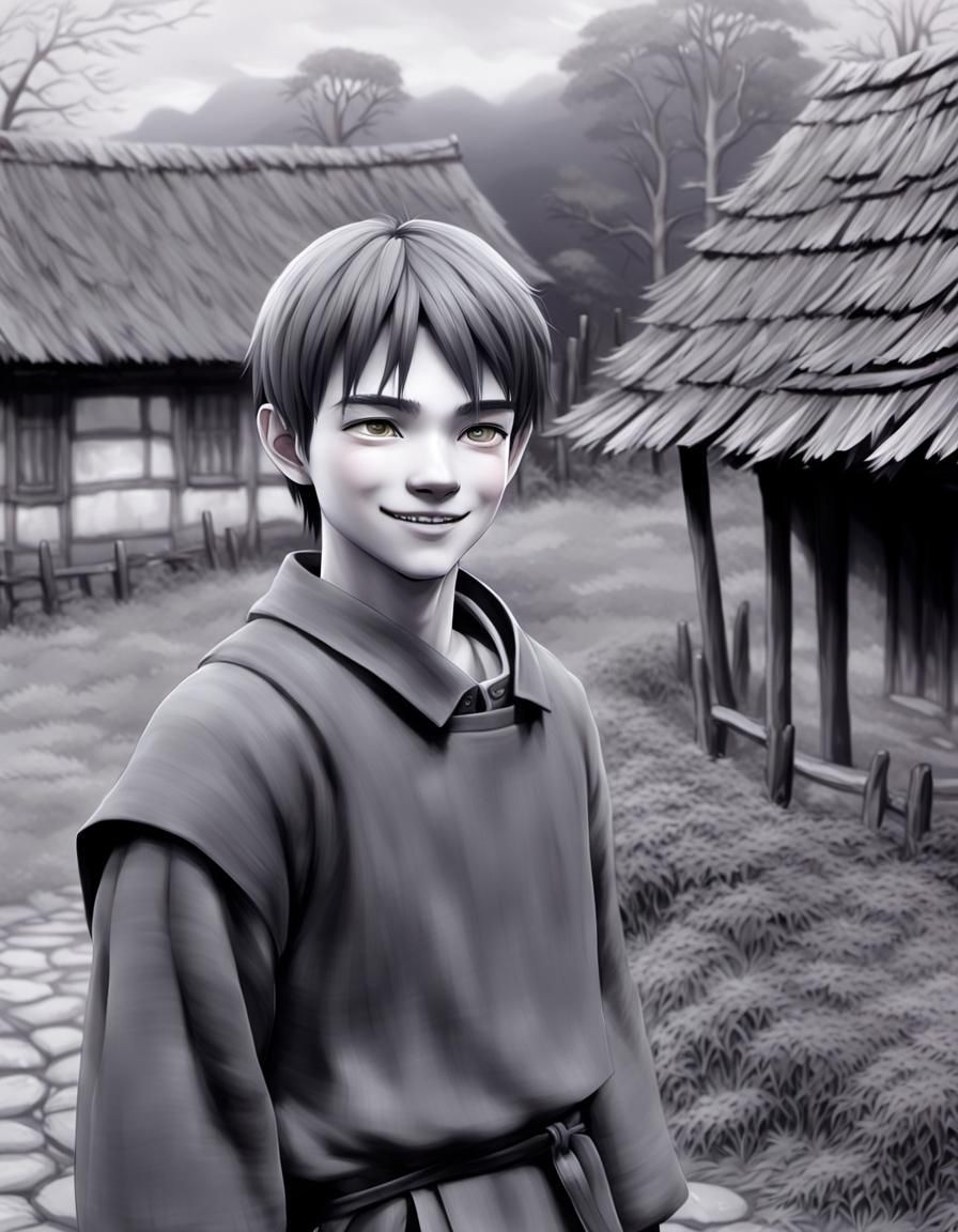 Mischievous Boy Portrait in Vibrant 3D Anime Style