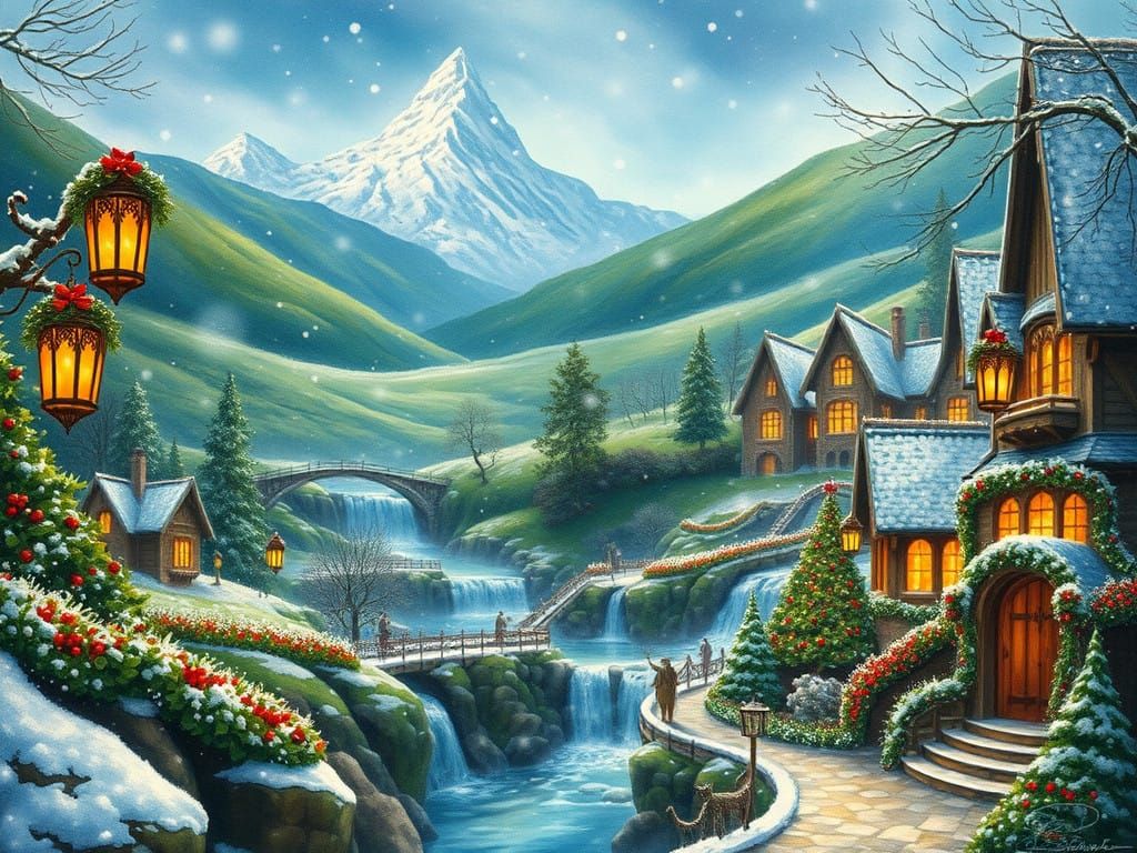 Winter Wonderland in Rivendell: A Whimsical Christmas Scene